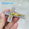 10 * 15 mm cross jesus d vvs Blanchette Baguette Pendant 925 Sterling Silver Hip Hop Jewelry Engagement Datting