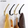 Creative Hook Wall Hanging Hook Bedroom Gold Black Zinc Alloy Cabinet Key Holder Wall Coat Rack Coat Hook Bathroom Accessories