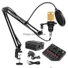 Microphones Professional BM 800 Studio Condenser Microphone Kit Vocal Recording Karaoke Microfone With Sound Card Mic Stand för PC C DHHKF