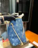 Tasarımcı Çanta Tote Çanta M40995 Mavi Denim Jacquard Alışveriş Paketi Debriyaj Çanta NF Büyük Kapasiteli Tote Cüzdan Cüzdan