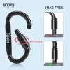 Booms fiske 1/9 st överlevnad D-ring CARABINER CLIP SCREW LOCK TRESKROK ALUMINIUM Aalloy Buckle Karabiner Camp Climb Equipment