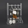 Bijoux Organisateur Stand Acrylique Mini Coat Hangle Rack Rack Oreille Boucle Affiche Stand de bijoux Show Case Oreing Bring For Girls DIY Gift
