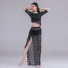 Стадия ношения Bellidance Top Skirt Set Sexy Women Practice Practice Oldal Performance Dance Dong Costum