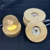 10cm de base de madeira de madeira recarregável LED de madeira Rotativa Stand Lamp Suport Art com adaptador de energia