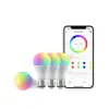 Broadlink Ble Smart Bulb LB4E26/27 ، تغيير اللون مع مزامنة الموسيقى ، A19/E26/9W/800LM ، يعمل مع Alexa و Google Home