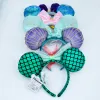 Disney Mermaid Hoofdband Ariel Hoofdband Cosplay Haarband Dames Parels Parels Hoofdband Gift Mickey Ears Girl Toys Park Souvenirs