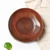 1Pcs Round Tableware Small Wooden Plate Kitchen Bread Fruit Dessert Solid Wood Snack Tray Home Trinket Dishes