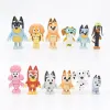 12 Bluey Family Character Model Decorations Cute Puppy Movible Joints Decorations Mini PVC Character Model Toys Children's Gifts