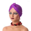 Vêtements ethniques Capuchis turban torsadé pour femmes diamants têtes féminines enveloppe de coiffure Ramadan musulman Ramadan Turbante Mujer