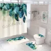 Accessories Chinese Style Flower and Birds Tree Shower Curtain Set Print Fabric Toilet Lid Cover Mat Carpet Bath 3d Bathroom Decor Hooks