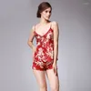 Home Clothing Pajama Sets Sexy Lingerie Women Silk Babydoll Nightgown Sleepwear