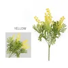 Decorative Flowers 5 Family Carnival Home Decoration Accessories Simulation Yellow Acacia Bean Living Entrance Room Wedding Decor Artificial