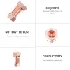 10 Pcs Bolt Clamp Copper Split Connector Grounding Strength Electric 2.5X1.5cm Joint Rose Gold Bonding