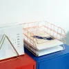 Golden Metal Document Tray Office Organizer Layered Paper Storage Paper Tray Desk Accessories Magazine Rack Manual Coverabl File