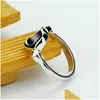 Cluster Rings Luxury Fashion 925 Sterling Sier Ring Anxiety For Women Hollow Heart Finger Street Style Minimalist Relax Jewelry Drop D Dhtxf