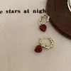 Boucles d'oreilles cerceaux Panjbj 925 Love Silver Love Hart Oreille pour femmes Girl Irrégulet Retro Retro Detip Drip Glaze Bijoux Gift Drop