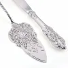 9.25'' Silver Wedding Cake Serve Set Small Cake Shovel Knife Baroque Party Decorating Shovel Birthday Silverware Christmas Gift