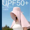 Sciallio per la crema solare femminile grande cappello da sole brim -brim upf 1000 with collo copertura piena protezione uv beach hat240409