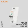 Mini-circuit disjoncteur AC MCB Protecteur de surcharge courte 35 mm DIN Rail Mount 1P 6-63A 220V 230V 50 / 60Hz