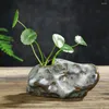 Wazony gładki ceramiczny mini wysokiej klasy nieregularny uroczy kamienny wazon ozdoby DIY Hydroponiczny salon kwiatowy