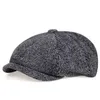 Berets 2024 Autumn Sboy Caps Men Ocragonal Hats Retro Brytyjskie malarze Herringbone Beret Flat Casual Gorras