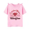 Valentina da mamãe Little Miss Valentine Impressa Girls Boys T-shirt Wild Tee Kids Kids Valentine's Day Party Camise