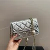 Podwójna dekoracja Pearl Designer Mini Flap Bag Vintage talia Pakiet w talii skórzany złoty sprzęt Matelasse łańcuch luksusowy torebka na ramię to torebka 18x12 cm