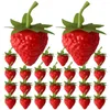 Décoration de fête 40pcs Realisitc Strawberries Toys Fruit artificiel minuscules ornements de maison Kids