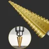 4-12 4-20 4-32 MM HSS Titanium Coated Step Drill Bit Drilling Power Tools for Metal High Speed Steel Wood Hole Cutter Cone Drill