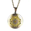 Arôme diffuseur rond ouverte végétaux de bronze pendentif en laiton parfum huile essentielle aromathérapie mécanisme