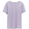 Kvinnor Thin Vneck Shortsleeved Tshirts Summer Simple Cotton and Linen Wind Loose Solid Color Slim Bottoming Tops 240409