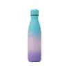 2021 500 ml butelki cola w kolorze gradientowym podwójna ściana ze stali nierdzewnej Izolowana próżnia 17 uncji butelka wodna Ombre Rainbow Sports LL