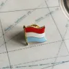 Luxemburgse nationale vlag borduurpleisters badge schild en vierkante vorm pin één set op de doek armband rugzakdecoratie