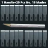 NO.18 Flat Head Carving Knife Set, Self-adhesive Cleaning Scraper, Glue Removal Scraper, Including 20 Blades and 1 Handle