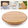 Dinnerware Define água fria chaleira vidro de vidro inoxidável xícara de aço de bames de bambu garrafa de tampa de madeira para jarro de substituição