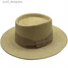 Chapeaux à bord large chapeau seau de seaux dames faites à la main un chapeau de paille naturel chapeau de plage d'été pour femmes hommes Panama CAP CONCAVE PLAT VISORE VISORE SUM