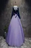 2018 New Backless Purple Long Sleeve Aptliques Ball Gown Quinceanera Dresses Lace up Sweet 16ドレスDebutante 15年パーティーDRES6060209