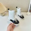 Boots Girls Automne New Glossy Boots 2023 Hiver New Kids KidSatile Swinestone Bow Little Princess Casual Korean Style Boots