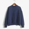 Sweats à capuche pour femmes Sweatshirts 2024 Sweet Korean O-Colck Tricoted Pulluvers épais Coul de bonbon de printemps d'automne