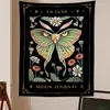 Tapissries Sun Moon Moth Tapestry Wall Hanging Phase Art CottageCore Decor Mystical Witch Side Room Boho