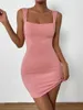 Casual Dresses Sexy Open Back Suspended Mini Dress Hollow Out Lace Up Party 's Wrapping Short Spring Summer Style