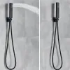 Rozin Matte Black Thermostatic Shower Robinet dissimulé Cacheté Installation de robinets de salle de bain Plafond Plume Big Size Head Shower Mixer Tap