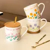 Керамики Creative Tulip Cups Creative с крышками для домашних подарочных коробок для бытовых центров кофейных кружек.