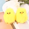 2Pcs Easter Chick Keychain Plush Chicken Keyring Yellow Chick Easter Party Decor Animal Model Plush Toys Kids Gift