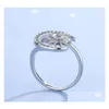 Anelli di cluster Real 925 Sterling sier mini diamante anello femminile Diwenfu Bande di origine Gioielli Engagement Anel Delivery Delivery Dhcti