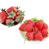 Party Decoration 10pcs Simulated Strawberry Plastic Fake Simulations Fruit Model