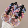 5/10pcs/set women girls basic hairbands 5cmシンプルなカラフルなドット弾性ヘッドバンドヘアロープヘアアクセサリーポニーテールホールド