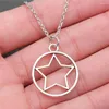 Pendant Necklaces 1pcs Round Hollow Star Chains For Women Car Accessories Jewelry Making Supplies In Chain Length 43 5cm