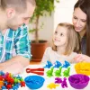 Zählen Dinosaurier mit Stapelbechern Montessori Bildungssortierung Regenbogenspielzeug für Kinder 3 Jahre Baby Spielzeugmathematikunterricht Tool