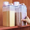 Bouteilles de rangement Boîte de nourriture Boîte de riz avec couvercles Cénerons de céréales Dispensateur à mesurer